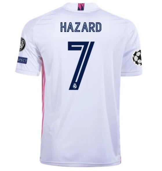 Real Madrid Home Kit Soccer Jersey EDEN HAZARD #7 2020/21